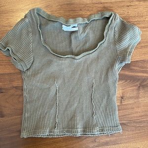 Urban Outfitters Olive Green Cropped Tee